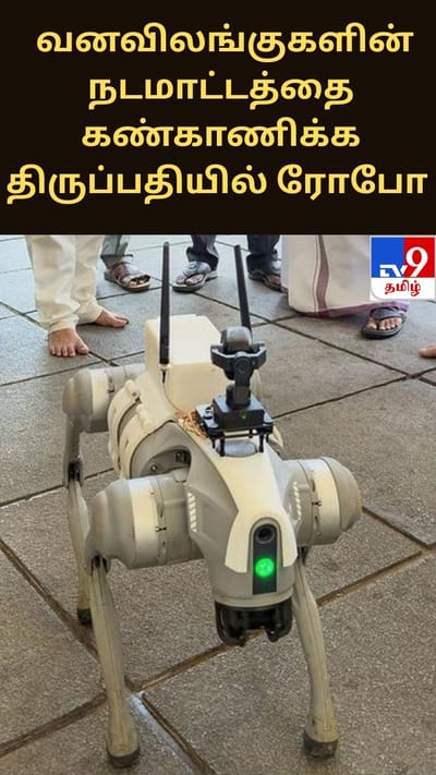 திருப்பதியில் வனவிலங்குகளின் நடமாட்டத்தை கண்காணிக்க ரோபோ நாய்