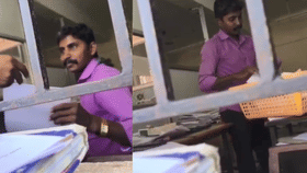 துறையூர் மோட்டார் வாகன அலுவலக ஊழியர் லஞ்சம் வாங்கியதாக வீடியோ வைர...
