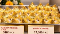 விநாயகர் சதுர்த்தி ஒட்டி ரூ.27,000 விற்பனையாகும் தங்க மோதகம்.....