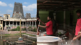 மீனாட்சி கோயில் கும்பாபிஷேகம்.. 1 லட்சம் பக்தர்களுக்கு அன்னதானம்...