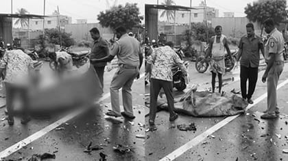 பைக்குகள் நேருக்கு நேர் மோதி விபத்து.. இருவர் உடல் கருகி பலி!!