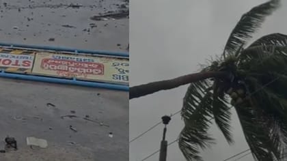 ஆந்திராவை புரட்டிப்போடும் அர்னாப் புயல்.. சாய்ந்த மரங்கள்!