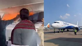நடுவானில் விமானத்தில் தீ விபத்து.. பதைபதைக்க வைக்கும் வீடியோ!!...