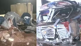 அதிவேக லாரி.. 12 பக்தர்கள் உடல் நசுங்கி பலி.. கோர விபத்து...