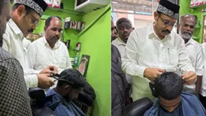 கையில் கத்தி-சீப்புடன் களமிறங்கிய தவெக எம்எல்ஏ.. தாராபுரத்தில் புதுவித கட்டிங் பிரசாரம்… அரசியல்ல இதெல்லாம் சாதாரணமப்பா!