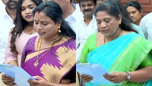 இடைத்தேர்தலில் வெற்றி.. மரகதம் குமரவேல்- சத்தியபாமா எம்எல்ஏ-வாக பதவி ஏற்பு! இடைத்தேர்தலில் வெற்றி.. மரகதம் குமரவேல்- சத்தியபாமா எம்எல்ஏ-வாக பதவி ஏற்பு!