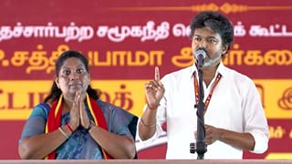 “ஸ்டாலின் பேச்சில் ஆபாசமும் வக்கரமும்!”.. தவெக வேட்பாளர் சத்தியபாமா விவகாரத்தில் கொந்தளித்த விஜய்!