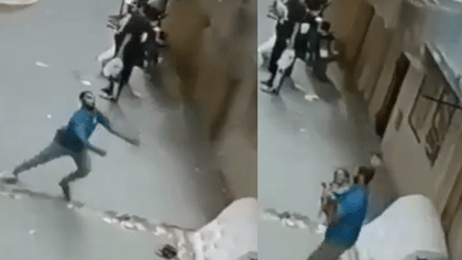 மாடியில் இருந்து தவறி விழுந்த சிறுவன்.. காப்பாற்றிய இளைஞர்..