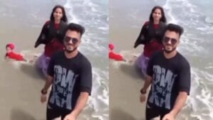 கடல் அலையில் இழுத்துச் செல்லப்பட்ட குழந்தை - வைரல் வீடியோ!