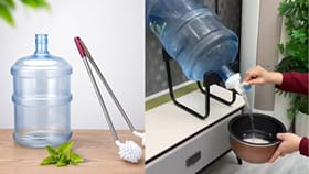 20 லிட்டர் வாட்டர் கேனை பிரஷ் இல்லாமலேயே சுத்தம் செய்வது எப்படி?...